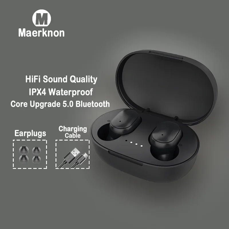 TWS A6S Headset Wireless Earphones Bluetooth Headphones Sport Stereo Bluetooth Earbuds for iPhone 15 Huawei Xiaomi Redmi Phones