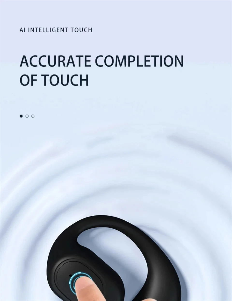 Wireless Single Ear Buds with Earhooks Bt 5.3 Earpiece Sports Headphones Over-Ear Running Workout Wrap-Around Earbuds