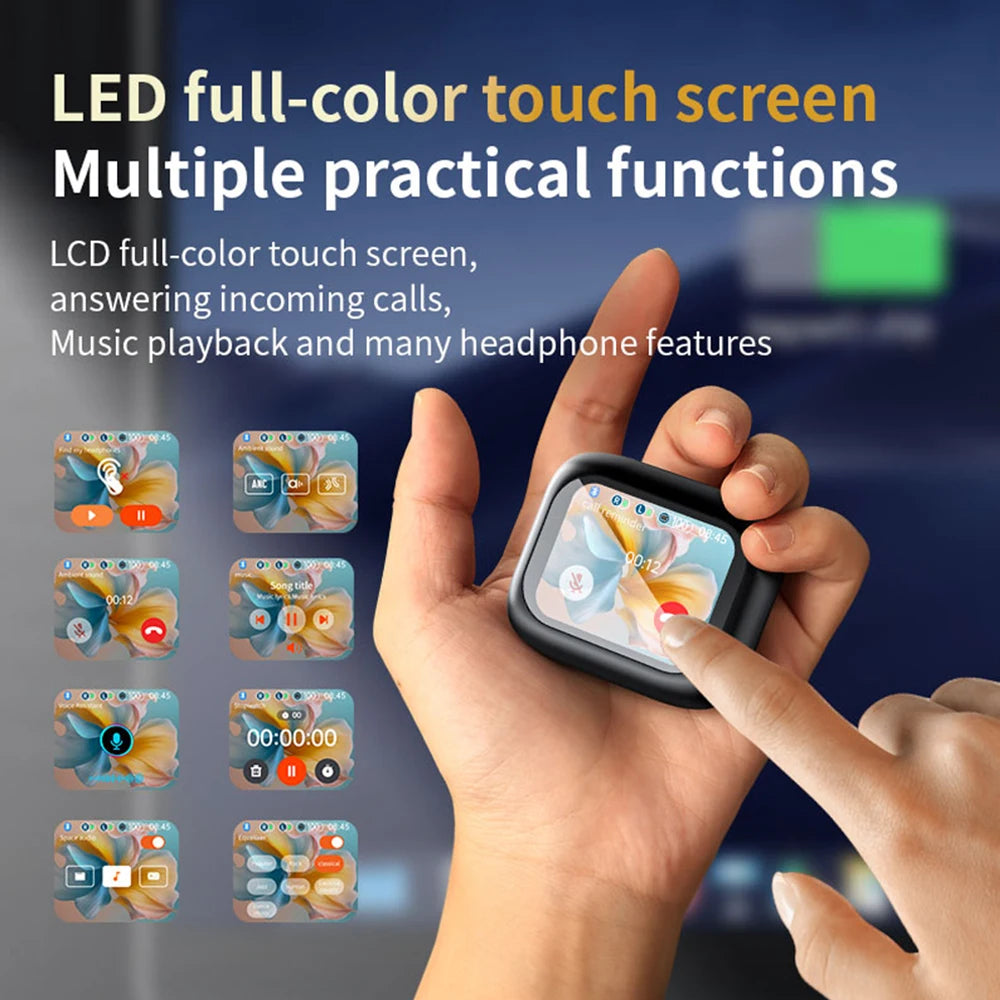 Wireless Earbuds With Touch Screen In-Ear Earphone ANC Noise Cancellation Long Battery ENC Mic Compatible For IOS Android