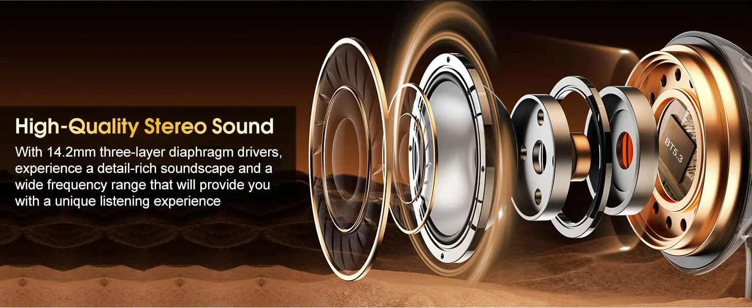 Wireless Earbuds 5.4 Bluetooth Headphones Sports Ear Buds with Earhooks 75H Playtime Wireless Headphones for Workout Waterproof