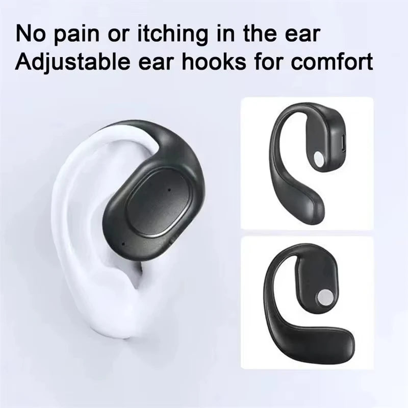 Wireless Single Ear Buds with Earhooks Bt 5.3 Earpiece Sports Headphones Over-Ear Running Workout Wrap-Around Earbuds