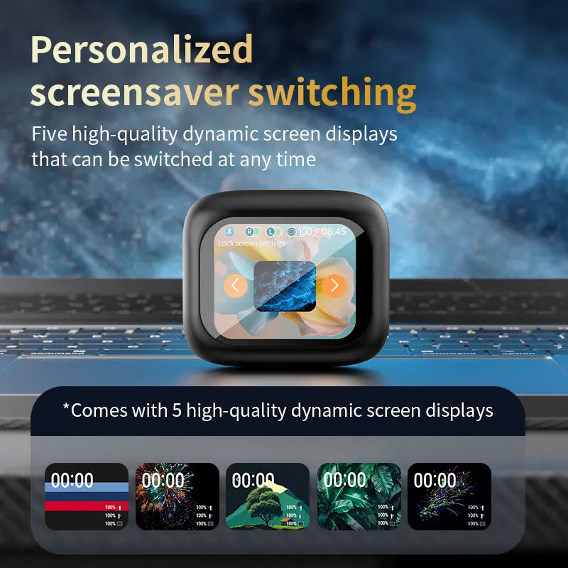 2025 New Wireless Earbuds With Touch Screen In-Ear Earphone ANC Noise Cancellation Long Battery ENC Compatible With IOS Android