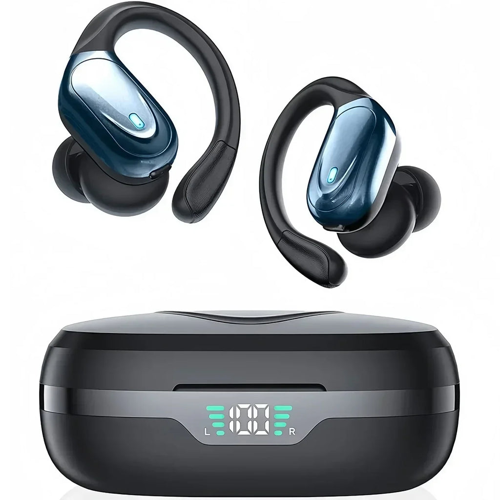 Wireless Earbuds Bluetooth 5.4 Headphones Stereo Ear Buds, ENC Noise Cancelling Mic,IPX7 Waterproof Earphones with Hook Earphone