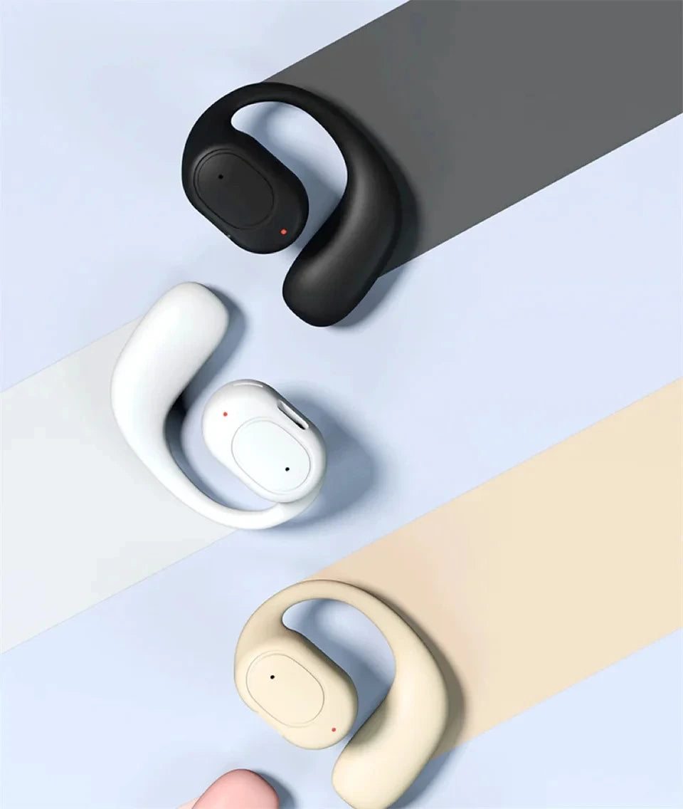 Wireless Single Ear Buds with Earhooks Bt 5.3 Earpiece Sports Headphones Over-Ear Running Workout Wrap-Around Earbuds