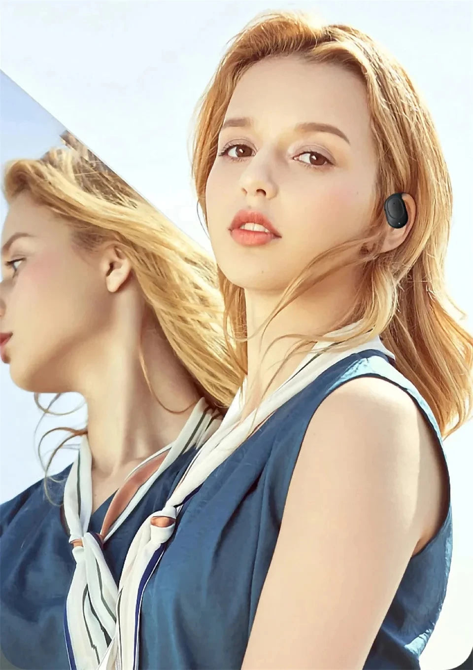 Wireless Single Ear Buds with Earhooks Bt 5.3 Earpiece Sports Headphones Over-Ear Running Workout Wrap-Around Earbuds