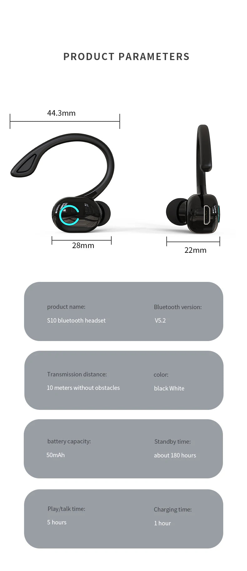 Wireless Headphones Bluetooth 5.0 Earphones With Mic Single in-Ear Sports Waterproof TWS Earbuds Bluetooth Handsfree Headset