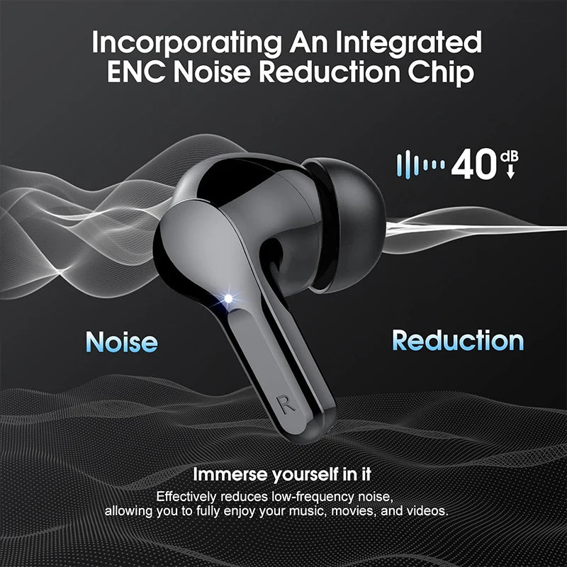 Wireless Earbuds BT5.3 Headphones HiFi Stereo EarBuds with ENC Noise Cancelling Mic 48H LED Display IP7 Waterproof Earphones