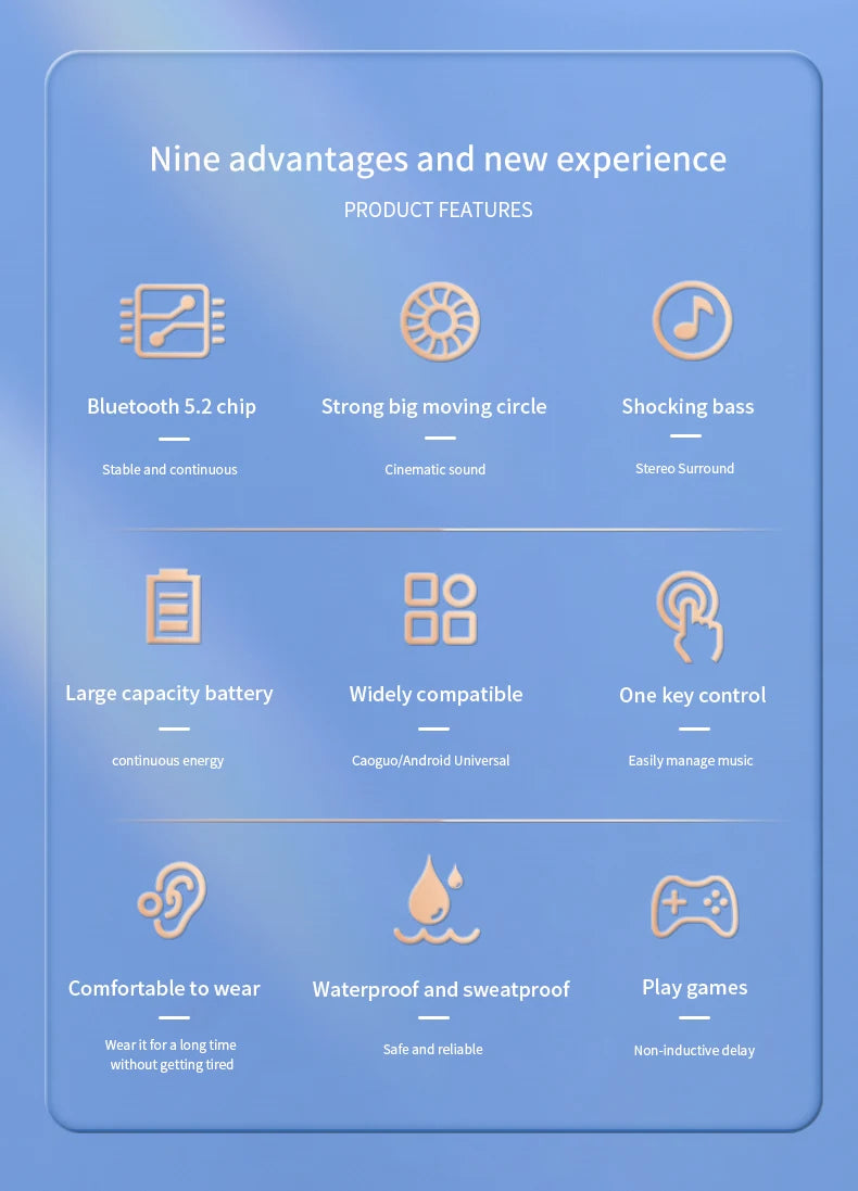 Wireless Headphones Bluetooth 5.0 Earphones With Mic Single in-Ear Sports Waterproof TWS Earbuds Bluetooth Handsfree Headset