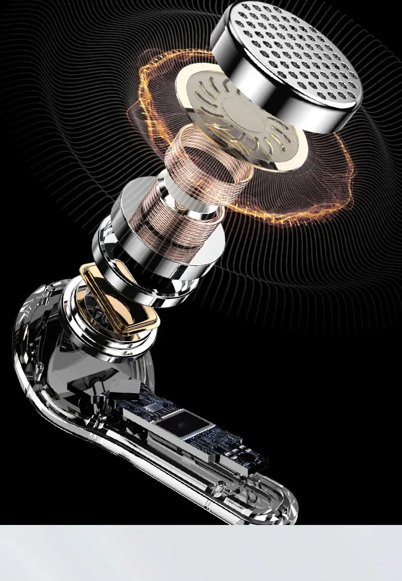 True Wireless Bluetooth Earbuds 5.4 Earphones ANC Noise Reduction Stereo Bass HD Mic Gamer Headset with LED Touch Screen Control