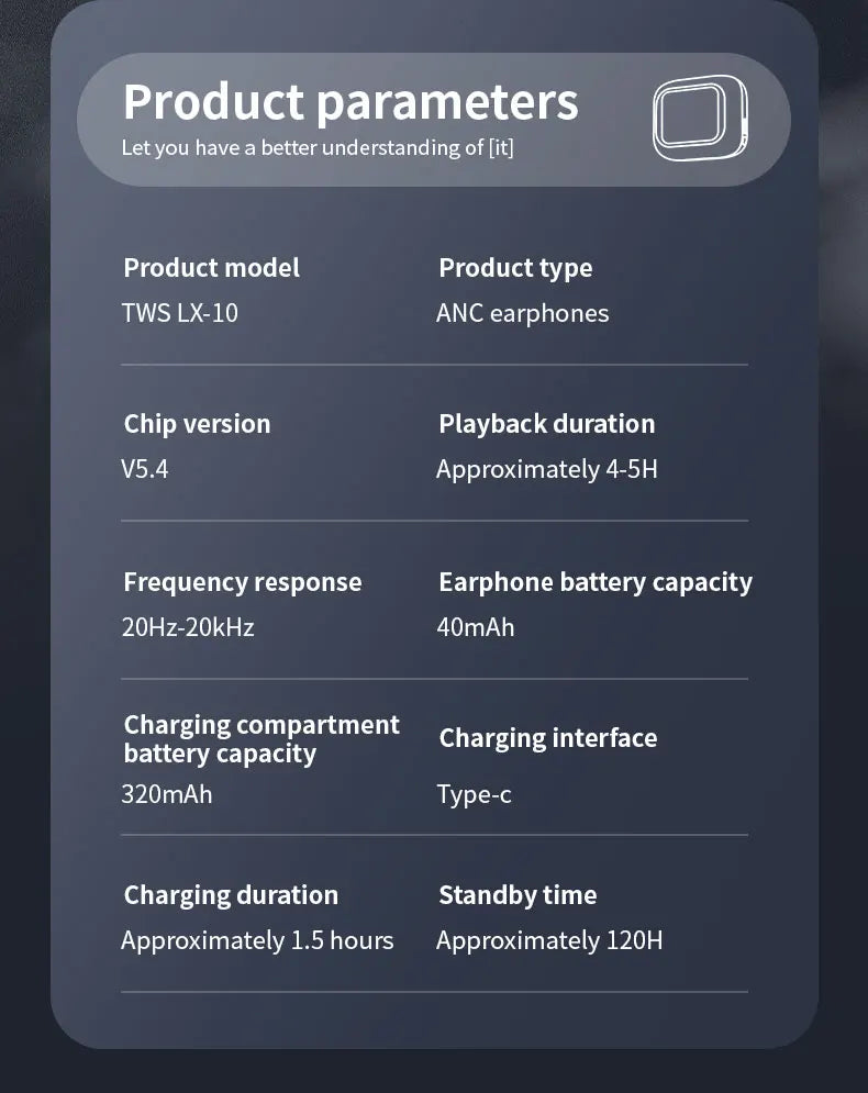 2025 New Wireless Earbuds With Touch Screen In-Ear Earphone ANC Noise Cancellation Long Battery ENC Compatible With IOS Android