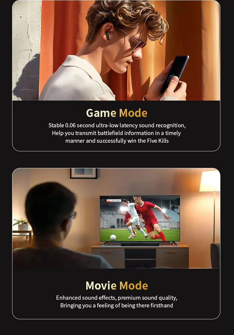 2025 New Wireless Earbuds With Touch Screen In-Ear Earphone ANC Noise Cancellation Long Battery ENC Compatible With IOS Android