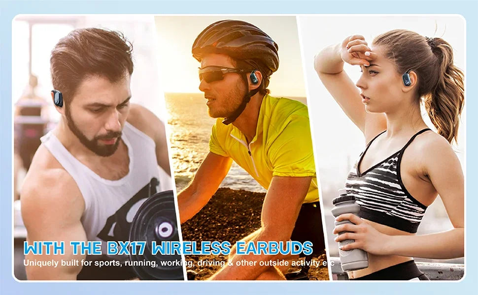 Wireless Earbuds Bluetooth 5.4 Headphones Stereo Ear Buds, ENC Noise Cancelling Mic,IPX7 Waterproof Earphones with Hook Earphone